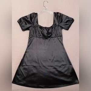 Silk brown mini dress